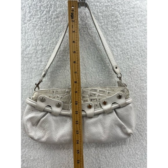 Pietro Alessandro Womens Shoulder Bag White Crocodile Skin Detachable Strap S - Picture 6 of 10